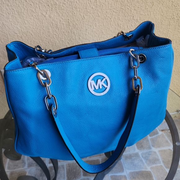 Michael Kors fulton chain summer blue shoulder bag - Picture 2 of 16